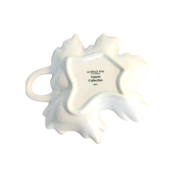 La Dolce Vita Leaf DISH Candy Spoon Pink Red Roses GOLD Trim Handle Valerie - Picture 10 of 11